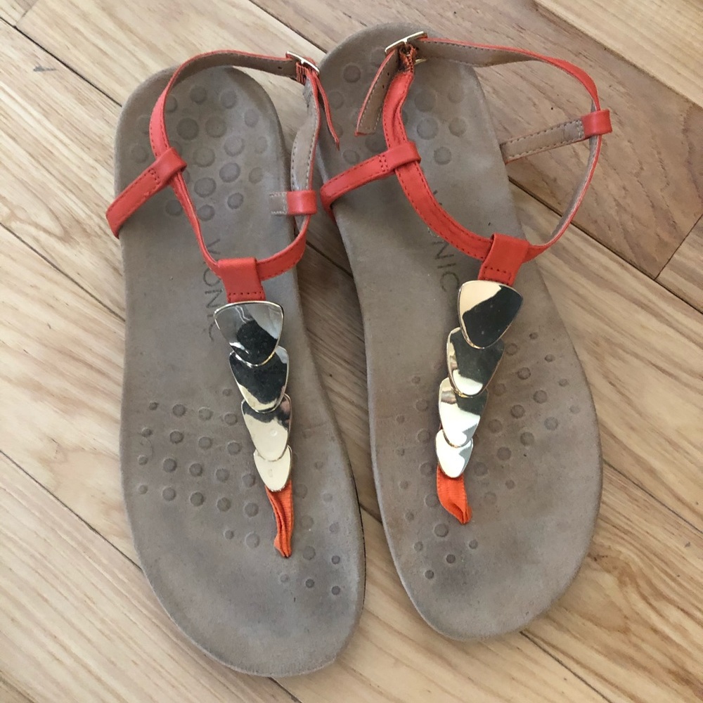 Vionic-Miami Orange strappy sandals